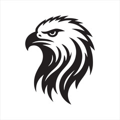 Eagle head silhouette vector illustration, head stylized logo