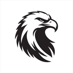 Eagle head silhouette vector illustration, head stylized logo