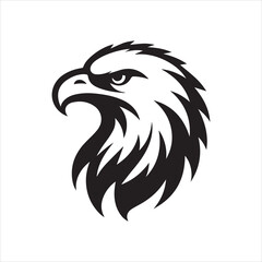 Eagle head silhouette vector illustration, head stylized logo