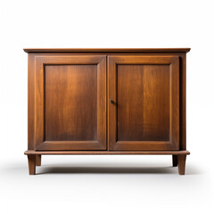 MidCentury Modern Wooden Cabinet Two Doors Brown Wood Vintage Furniture
