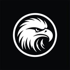 Eagle head silhouette vector illustration, head stylized logo