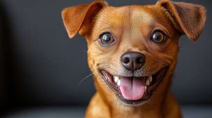 Charming Happy Dog with Playful Expression and Bright Eyes