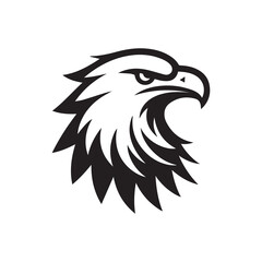 Eagle head silhouette vector illustration, head stylized logo