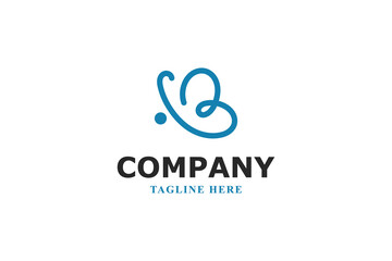 minimalist butterfly letter b logo