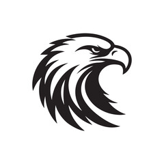 Eagle head silhouette vector illustration, head stylized logo