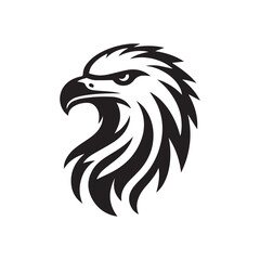 Eagle head silhouette vector illustration, head stylized logo