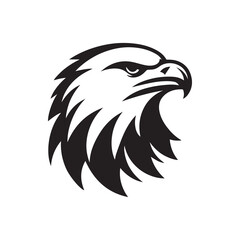 Eagle head silhouette vector illustration, head stylized logo