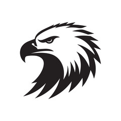 Eagle head silhouette vector illustration, head stylized logo