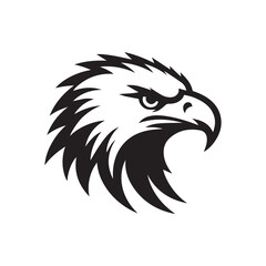 Eagle head silhouette vector illustration, head stylized logo