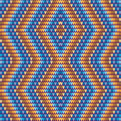 Fototapeta premium Seamless knitted fabric pattern Geometric fabric pattern ideas 
