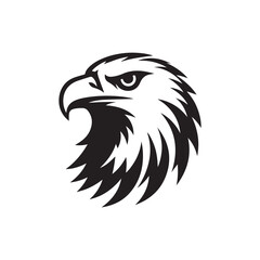 Eagle head silhouette vector illustration, head stylized logo