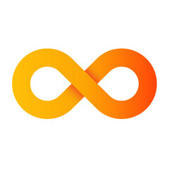 Abstract yellow orange gradient infinity logo sign symbol