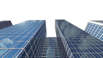 Obraz premium Sky and Clouds, Blue Buildings, City landscape