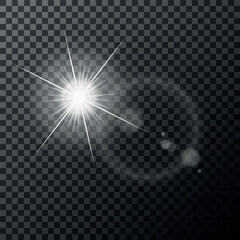Vector transparent sunlight special lens flare light effect.