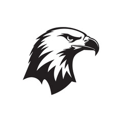 Eagle head silhouette vector illustration, head stylized logo