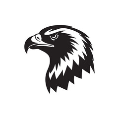 Eagle head silhouette vector illustration, head stylized logo
