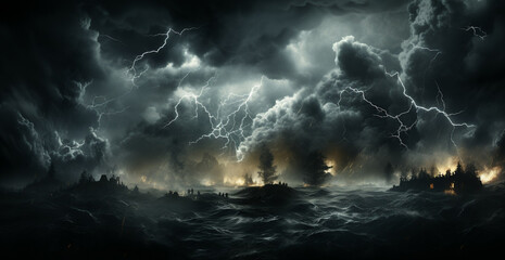 Obraz premium storm over the sea