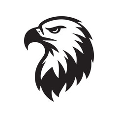 Eagle head silhouette vector illustration, head stylized logo