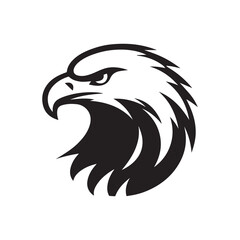 Eagle head silhouette vector illustration, head stylized logo