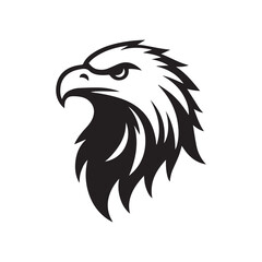 Eagle head silhouette vector illustration, head stylized logo