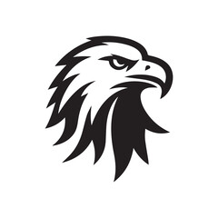 Eagle head silhouette vector illustration, head stylized logo