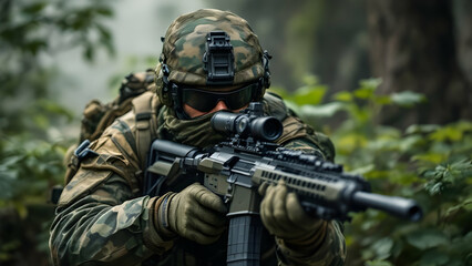 "Sniper in Camouflage