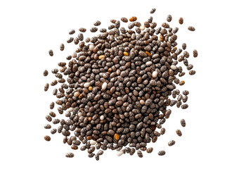 Organic chia seeds. Transparent background .Isolated PNG