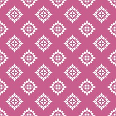Valentine’s Day seamless pattern design, white hearts and rhombus in flowery composition.