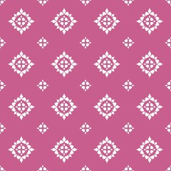 Valentine’s Day seamless pattern design, white hearts and rhombus in flowery composition.