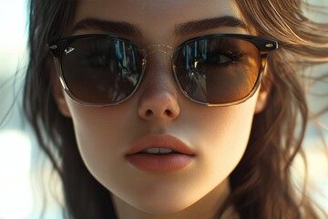 Naklejka premium Young model wearing sunglasses