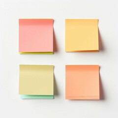 Post-It Notes, Isolated white background, flat lay