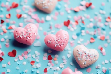 Obraz premium Pink Hearts with Sprinkles