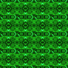 Emerald Geometric Textile Pattern 