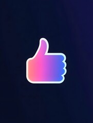 Obraz premium thumbs up like icon logo symbol. Positive feedback approval emoji