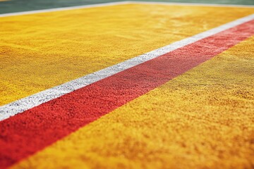 yellow cross red line multicolor soccer field