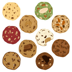 Set of  cookies dessert icon for decorative and more.