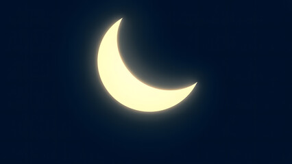 Crescent Moon in Night Sky: A crescent moon glows brightly against the dark canvas of the night sky, its delicate curve illuminating the celestial expanse.  