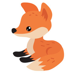 Cute little fox vector cartoon illustration