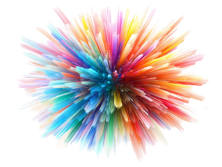 Colorful Splatter Abstract on White