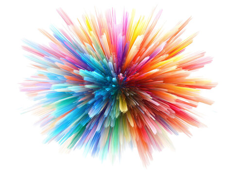 Colorful Splatter Abstract on White