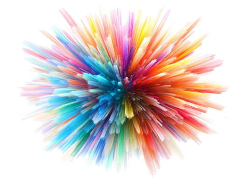 Colorful Splatter Abstract on White