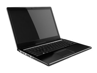 Isolated Black Laptop Computer