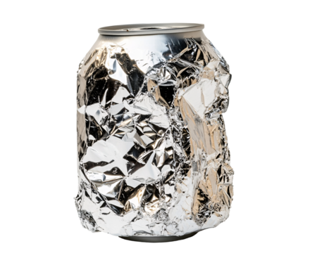 Isolated Damaged Aluminum Can