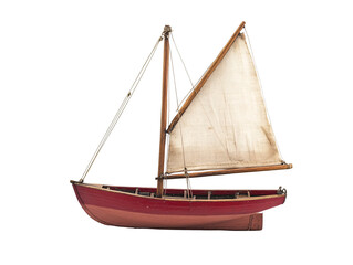Obraz premium Isolated Red Wooden Sailboat