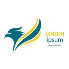 Eagle flapping wings logo illustration design