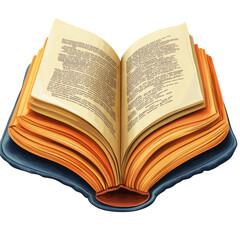 Obraz premium Creative open book illustration flat design digital art minimalist style white background educational concept