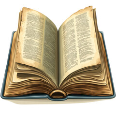 Obraz premium Open book on white background flat design illustration digital artwork minimalist style educational concept