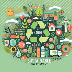 sustainable environment Art & Illustration