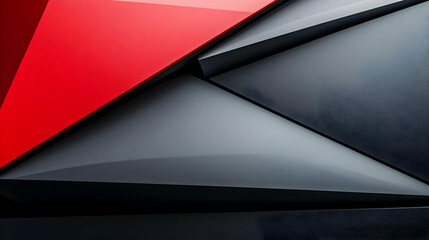 Abstract 3D Red and Gray Geometric Background