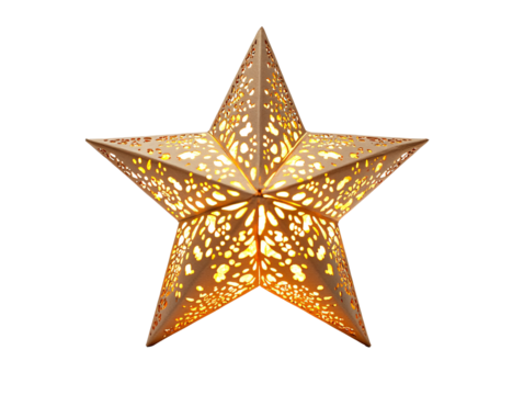 Isolated Cutout Star Lantern